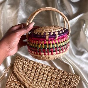 Mini rainbow basket bag